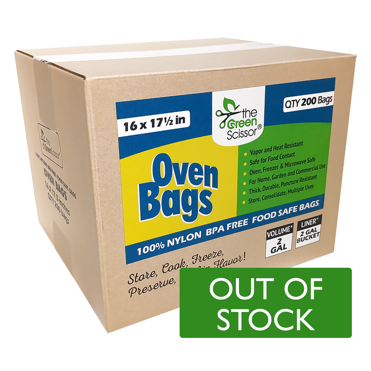 The Green Scissor Oven Bags 200 ct