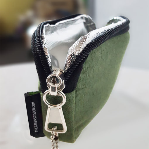 The Green Scissor Locking Stash Bag: Hemp PADDED SMALL