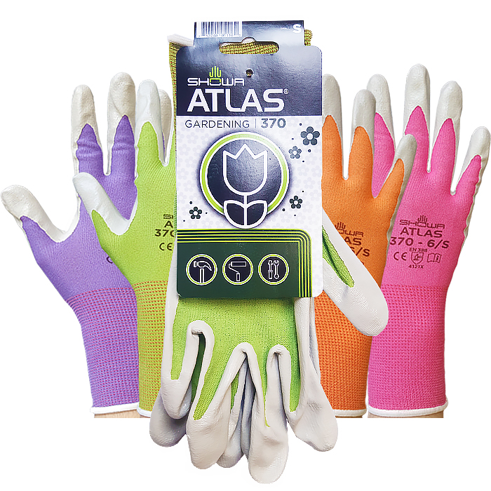 12 Pack Large Original version Showa Atlas 370 Black Work Gloves 