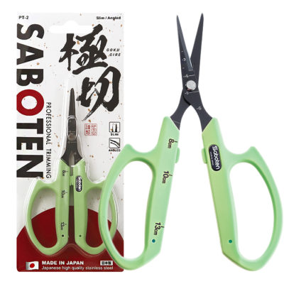 Saboten Scissors Professional Trimming PT-2 SLIM ANGLED GREEN (Case 12)